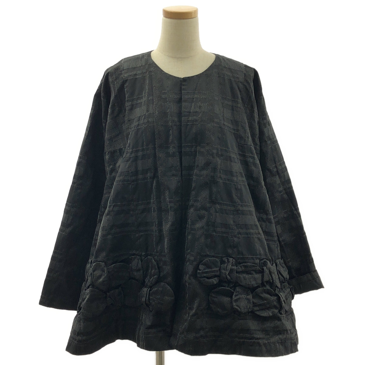COMME des GARCONS COMME des GARCONS / コムコム | 2021SS | ポリエステル 製品加工 リボン装飾 ノーカラー オーバー ジャケット | L | レディース