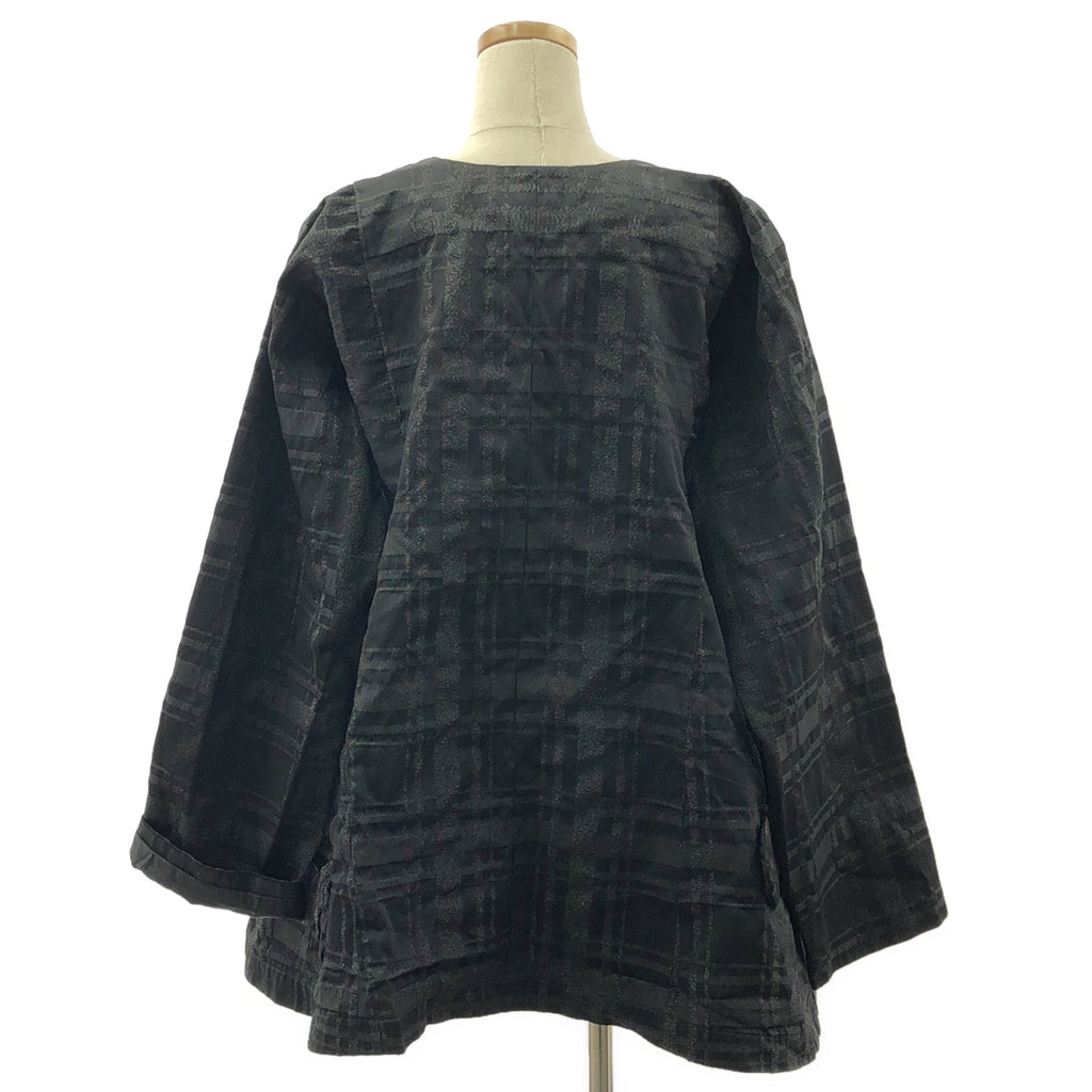 【미품】 COMME des GARCONS COMME des GARCONS / 콤콤 | 2021SS | 폴리 에스테르 제품 가공 리본 장식 노 컬러 오버 재킷 | L | 블랙 | 여성