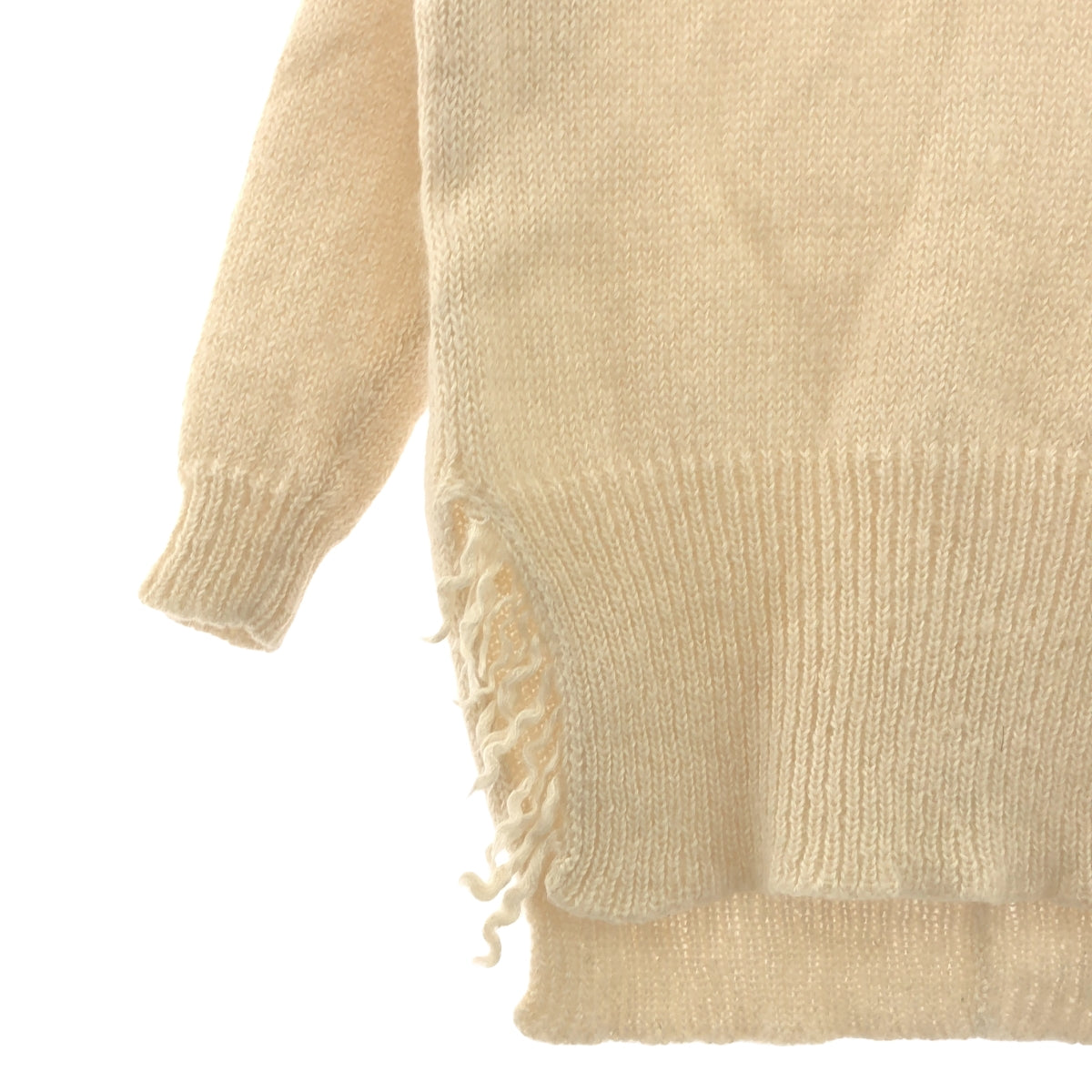 Mame Kurogouchi | Mohair silk fringe knit | 1 | White | Women's