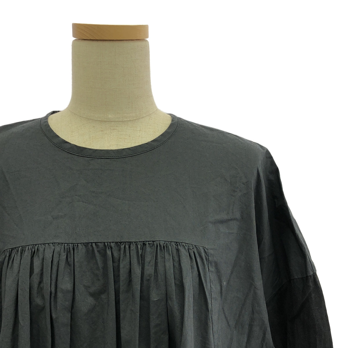 mudoca / 무도카 | 전환 소매 레이스 택 셔츠 원피스 | F | 블랙 | 여성