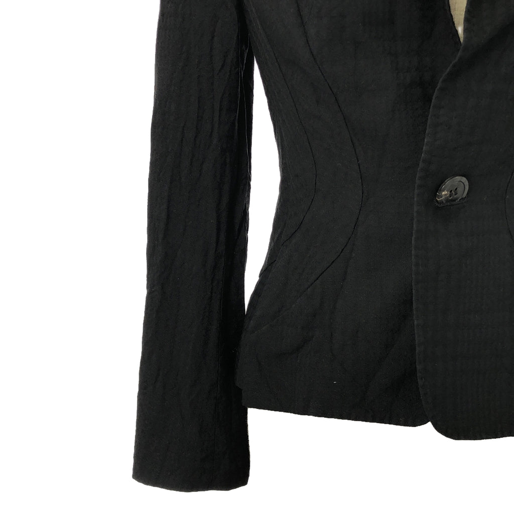 JUNYA WATANABE COMME des GARCONS / 준야와타나베 | 2010SS | 실크 코튼 재가드 변형 싱글 브레스트 재킷 / 총 안감 | S | 블랙 | 여성