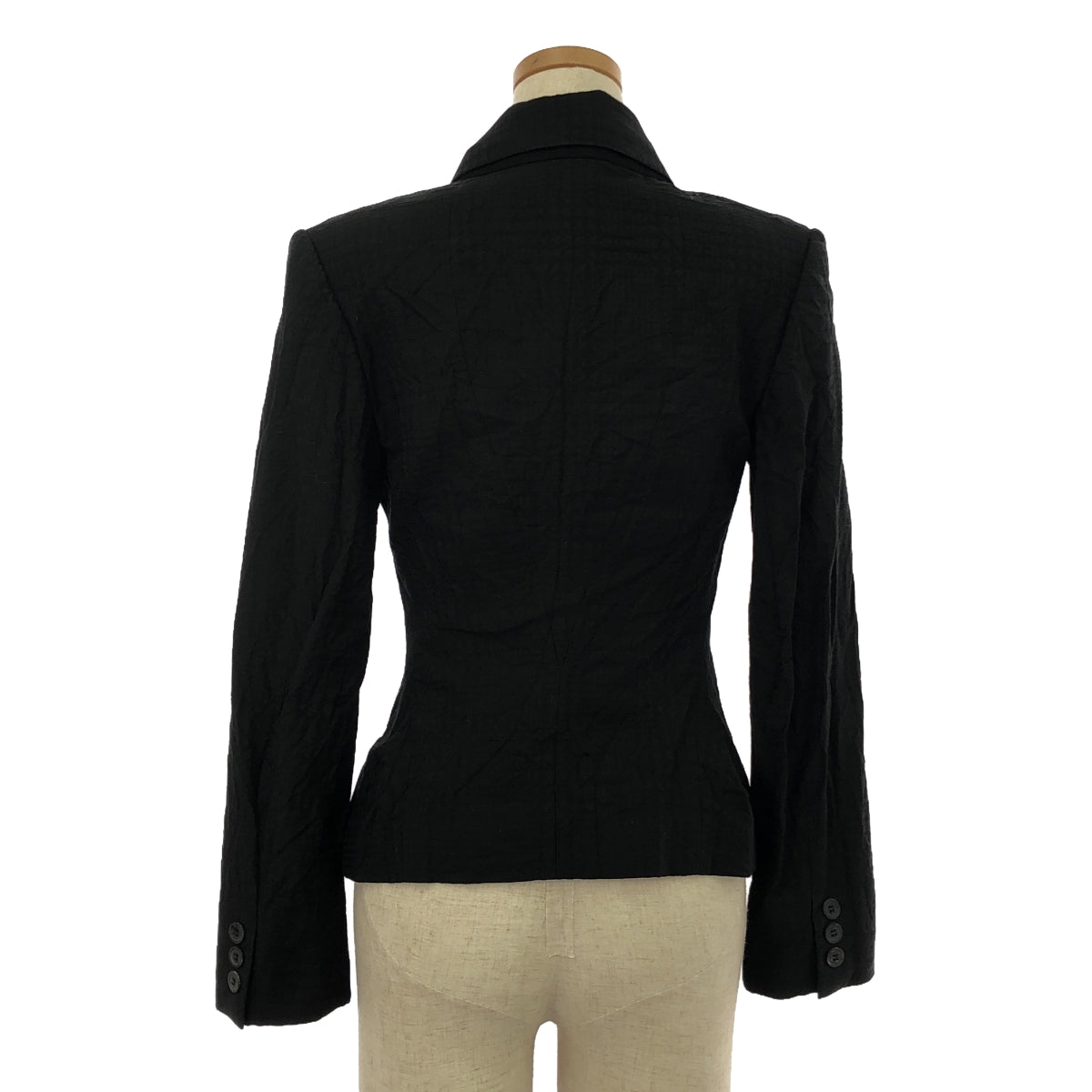 JUNYA WATANABE COMME des GARCONS / 준야와타나베 | 2010SS | 실크 코튼 재가드 변형 싱글 브레스트 재킷 / 총 안감 | S | 블랙 | 여성