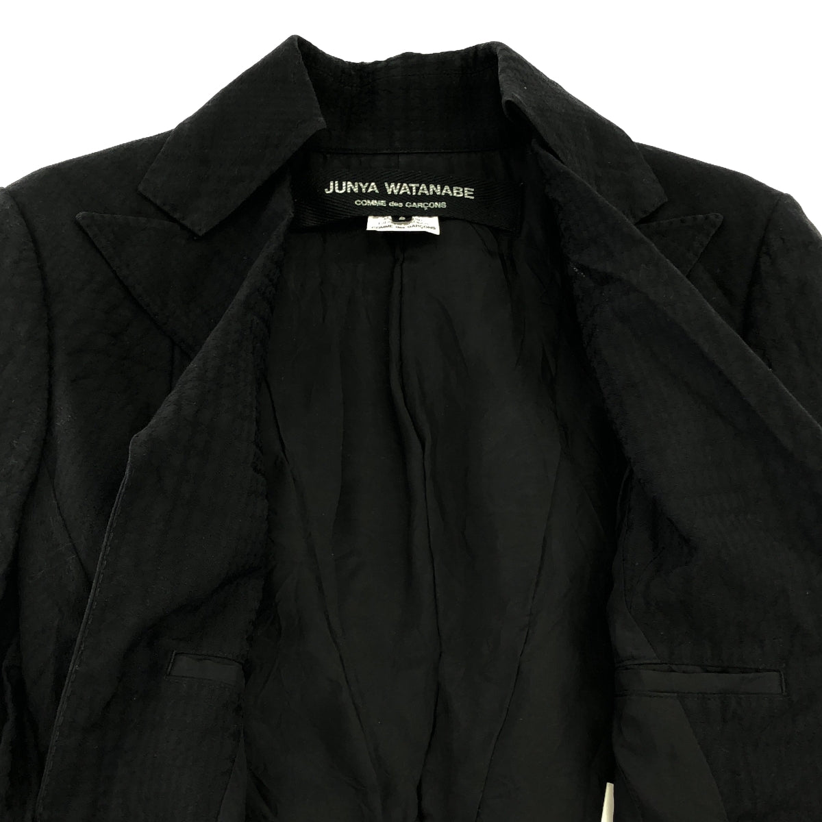 JUNYA WATANABE COMME des GARCONS / 준야와타나베 | 2010SS | 실크 코튼 재가드 변형 싱글 브레스트 재킷 / 총 안감 | S | 블랙 | 여성