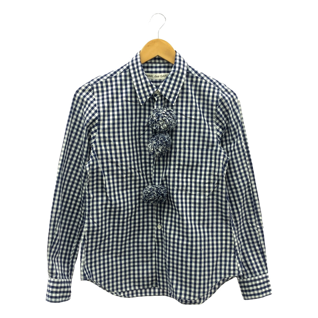 COMME des GARCONS | 2002SS |格紋裝飾常規領襯衫 |海軍藍/白色|女性的