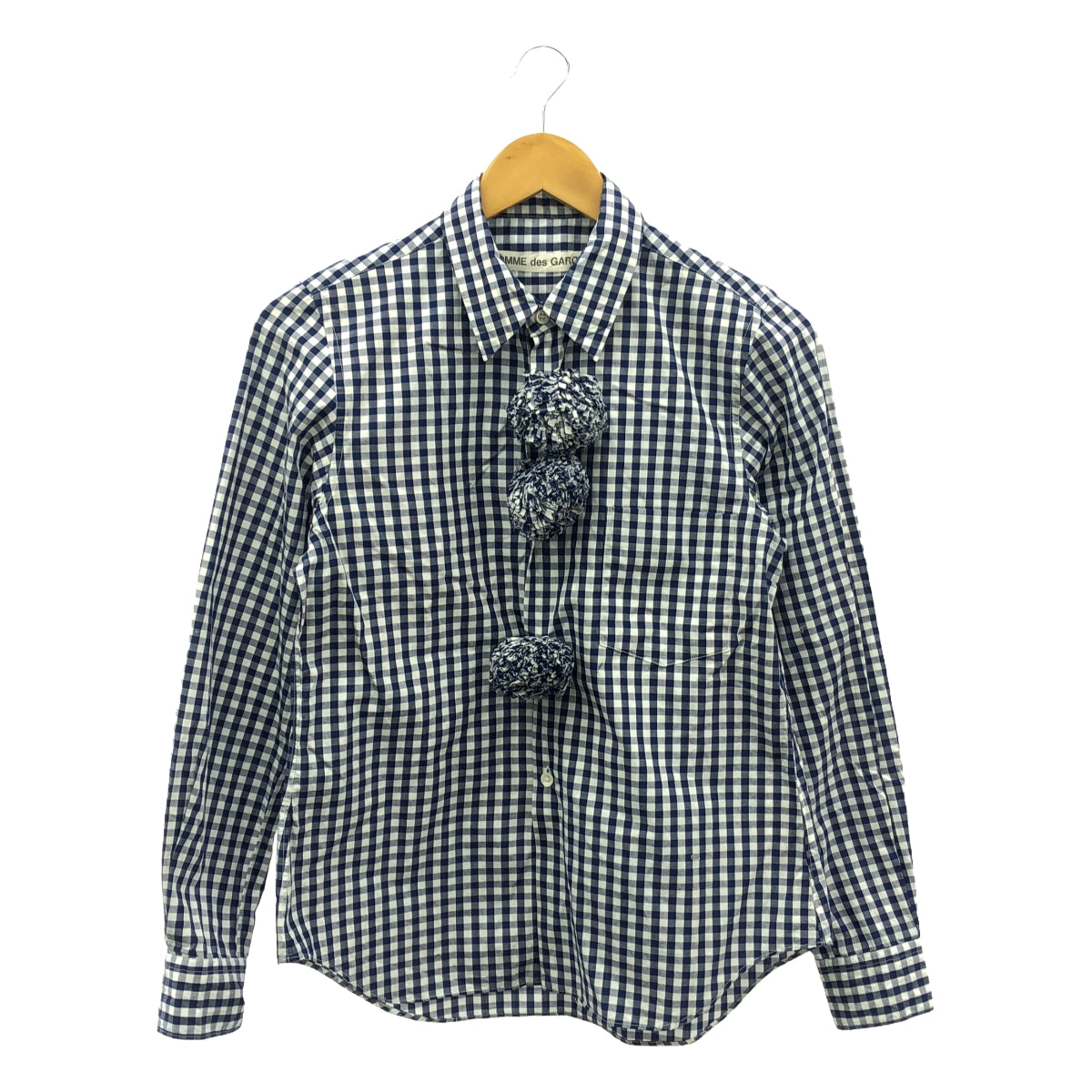COMME des GARCONS | 2002SS |格紋裝飾常規領襯衫 |海軍藍/白色|女性的