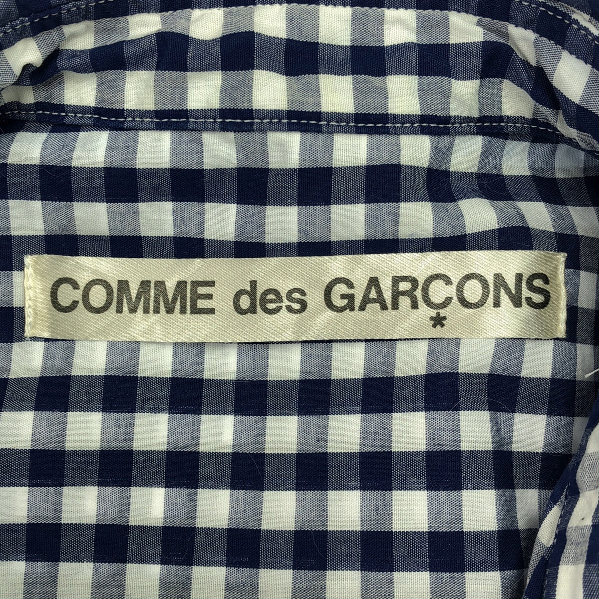 COMME des GARCONS | 2002SS |格紋裝飾常規領襯衫 |海軍藍/白色|女性的