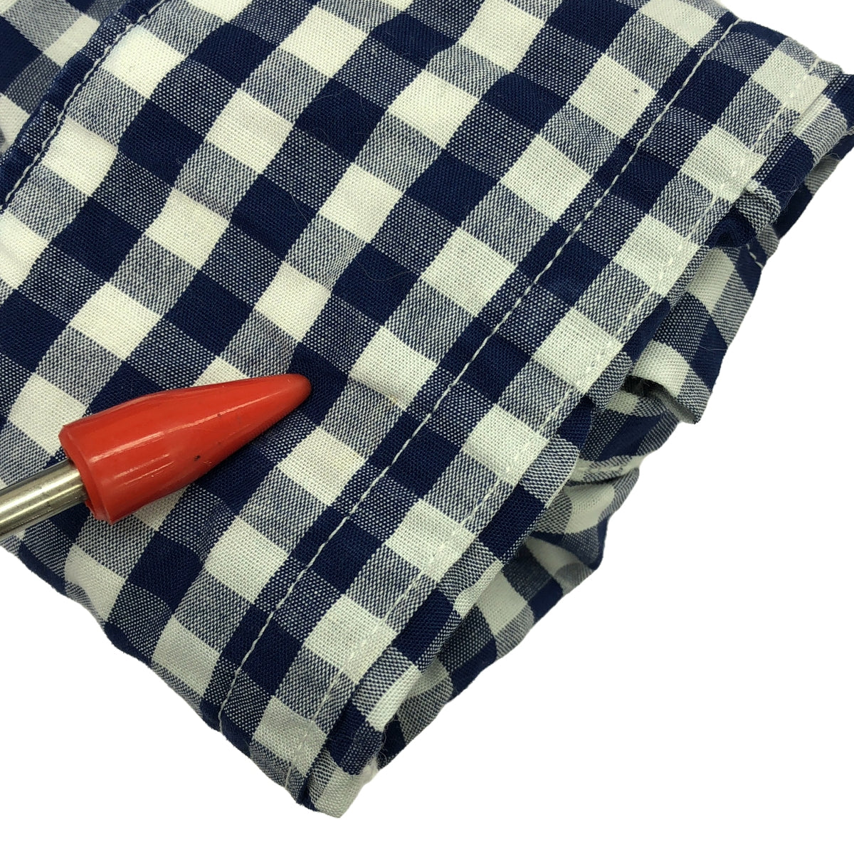 COMME des GARCONS / コムデギャルソン | 2002SS | チェック 装飾 レギュラーカラー シャツ ブラウス | ネイビー/ホワイト | レディース