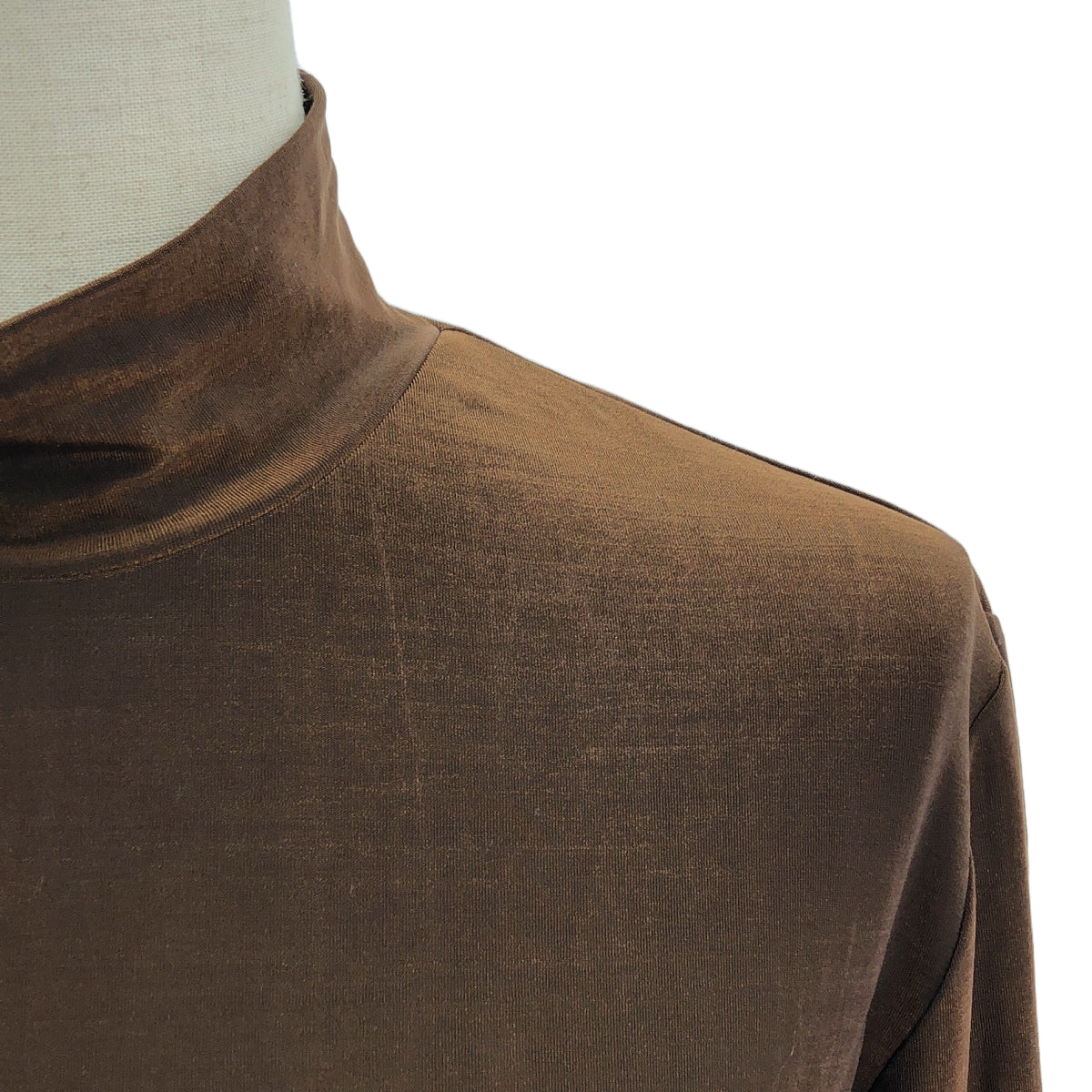 ISSEY MIYAKE / 이세이 미야케 | 셋업 하이넥 스트레치 컷소우 / 스트레치 스커트 | M | 브라운 | 여성