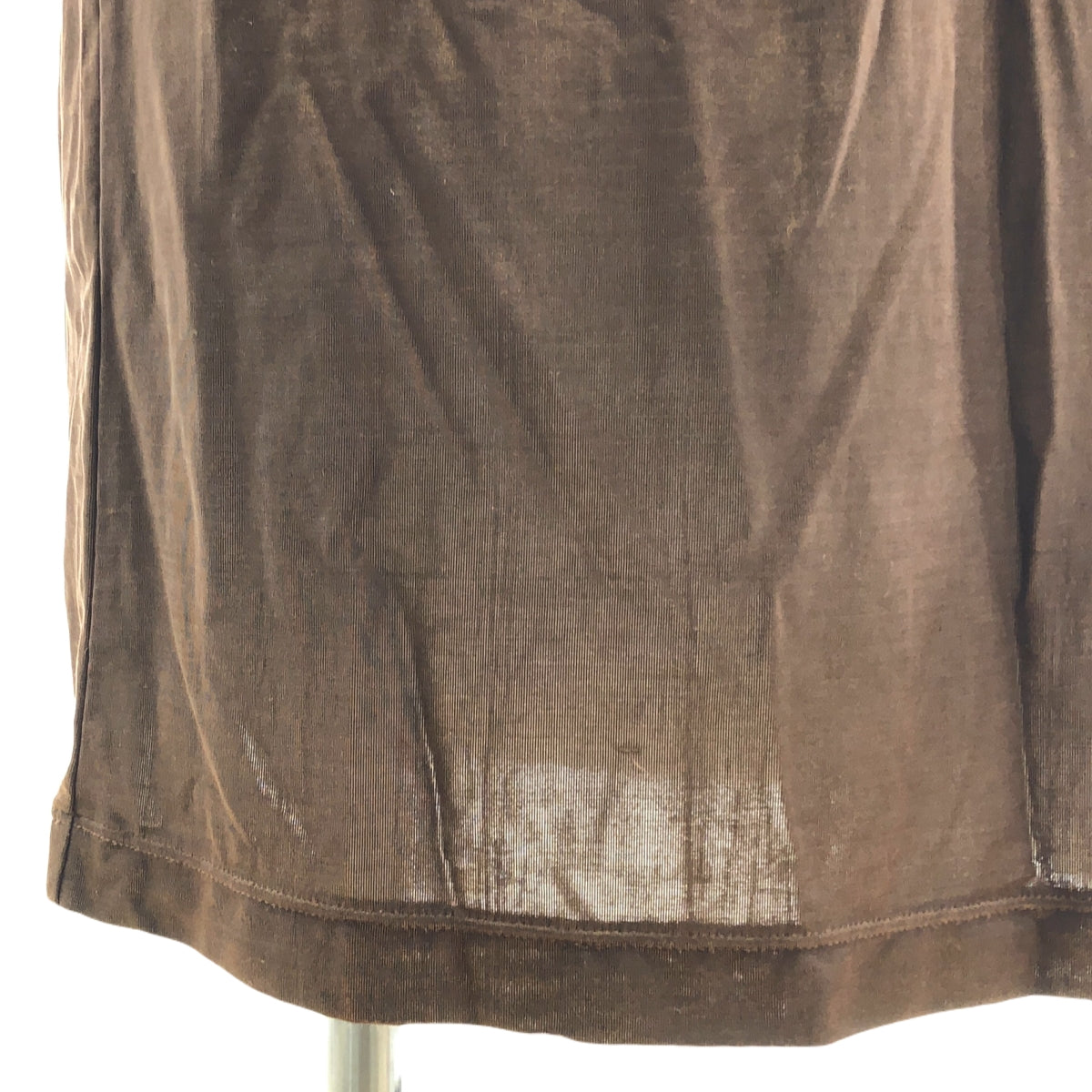 ISSEY MIYAKE / 이세이 미야케 | 셋업 하이넥 스트레치 컷소우 / 스트레치 스커트 | M | 브라운 | 여성