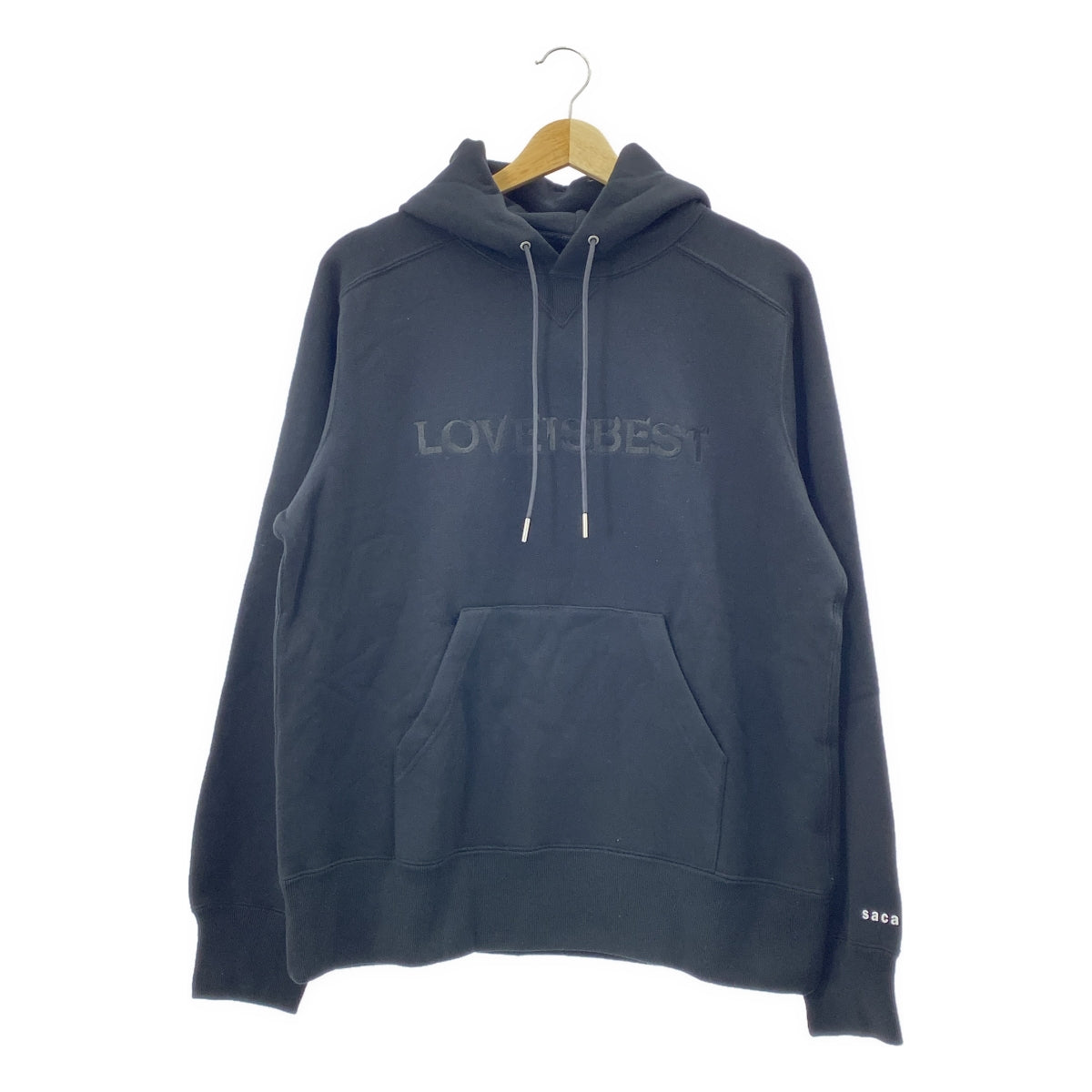 [新款] sacai | 2024 | LOVEISBEST 刺繡套頭連帽衫 | 尺寸 2 | 黑色 | 男款