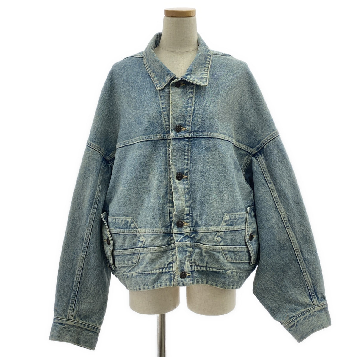 BALENCIAGA / バレンシアガ | 2022AW | ダメージ加工 アップサイドダウン デニムジャケット | 36 | レディース