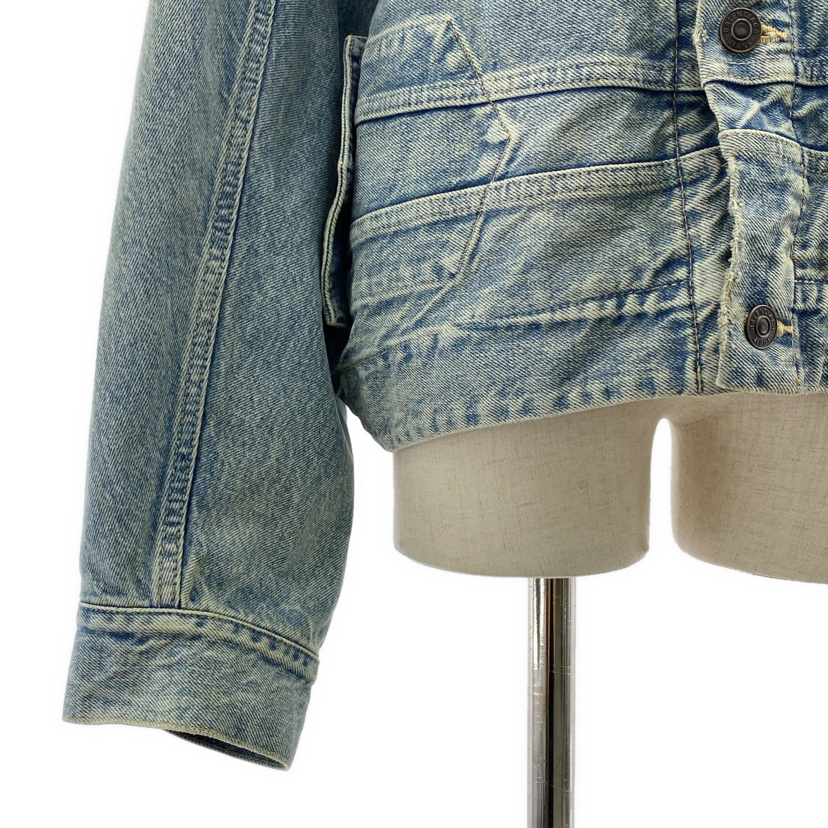 BALENCIAGA / バレンシアガ | 2022AW | ダメージ加工 アップサイドダウン デニムジャケット | 36 | レディース