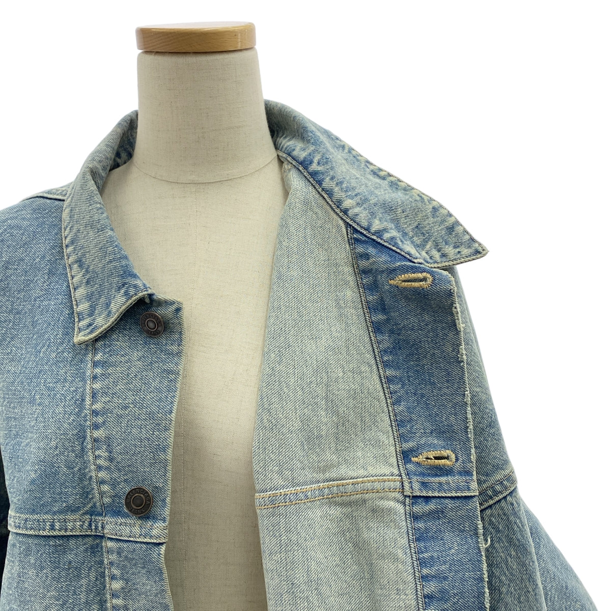 BALENCIAGA / バレンシアガ | 2022AW | ダメージ加工 アップサイドダウン デニムジャケット | 36 | レディース