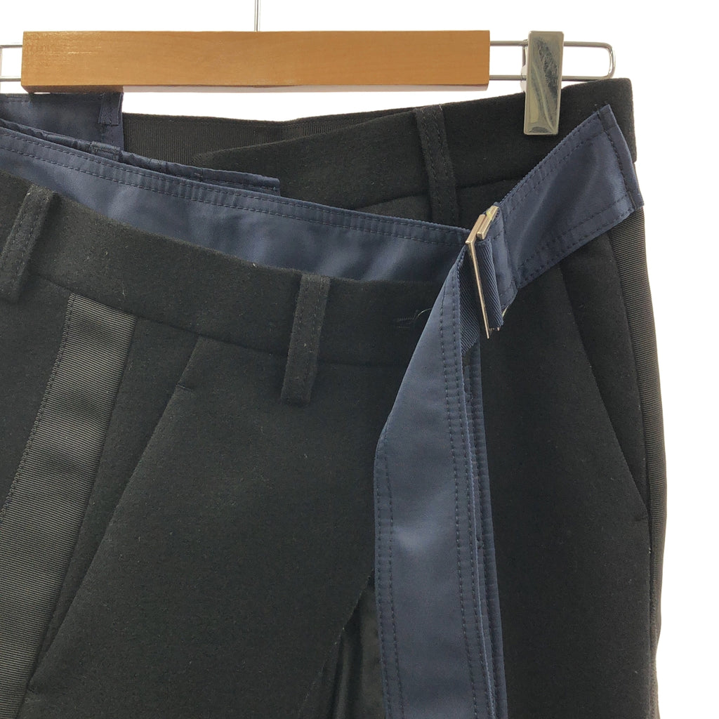 sacai / サカイ | スカートドッキング カットオフ スラックス パンツ | 1 | レディース