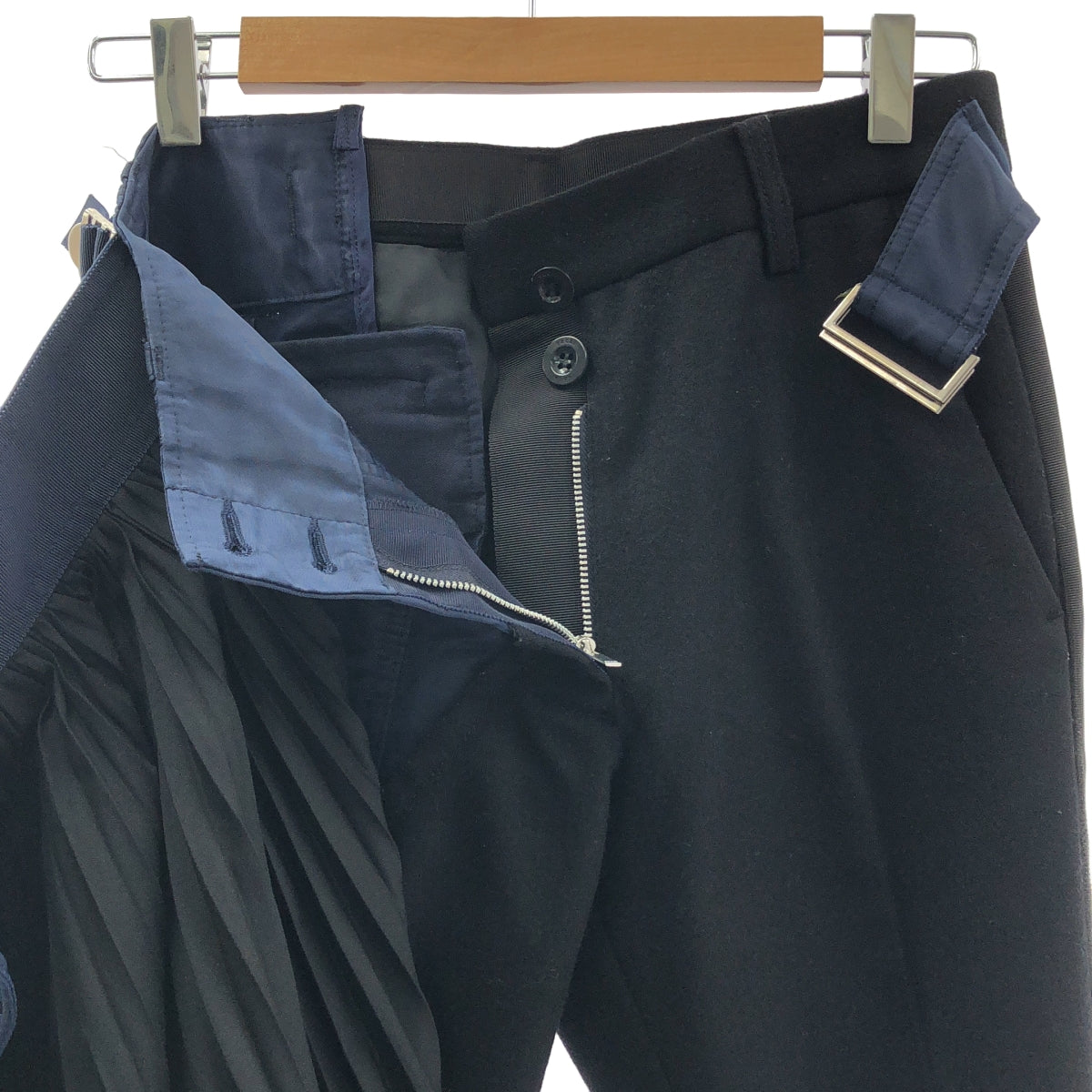 sacai / サカイ | スカートドッキング カットオフ スラックス パンツ | 1 | レディース
