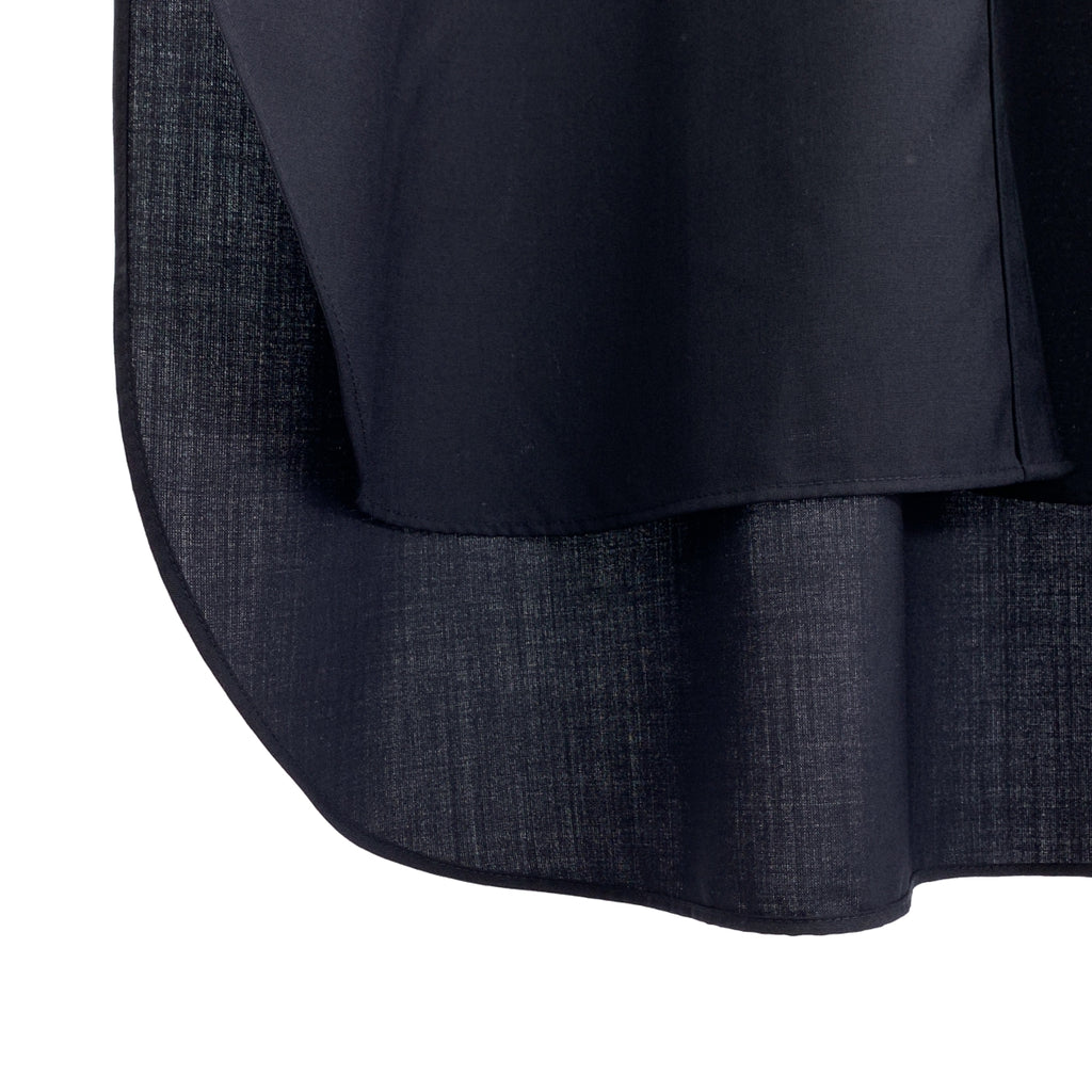 【美品】  mizuiroind / ミズイロインド | オーバーシルエット バンドカラー ロングシャツ | F | ダークネイビー | レディース