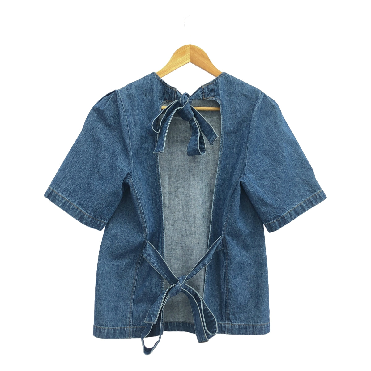 Heriter / Erite | denim blouse with back ribbon | 38 | Women's