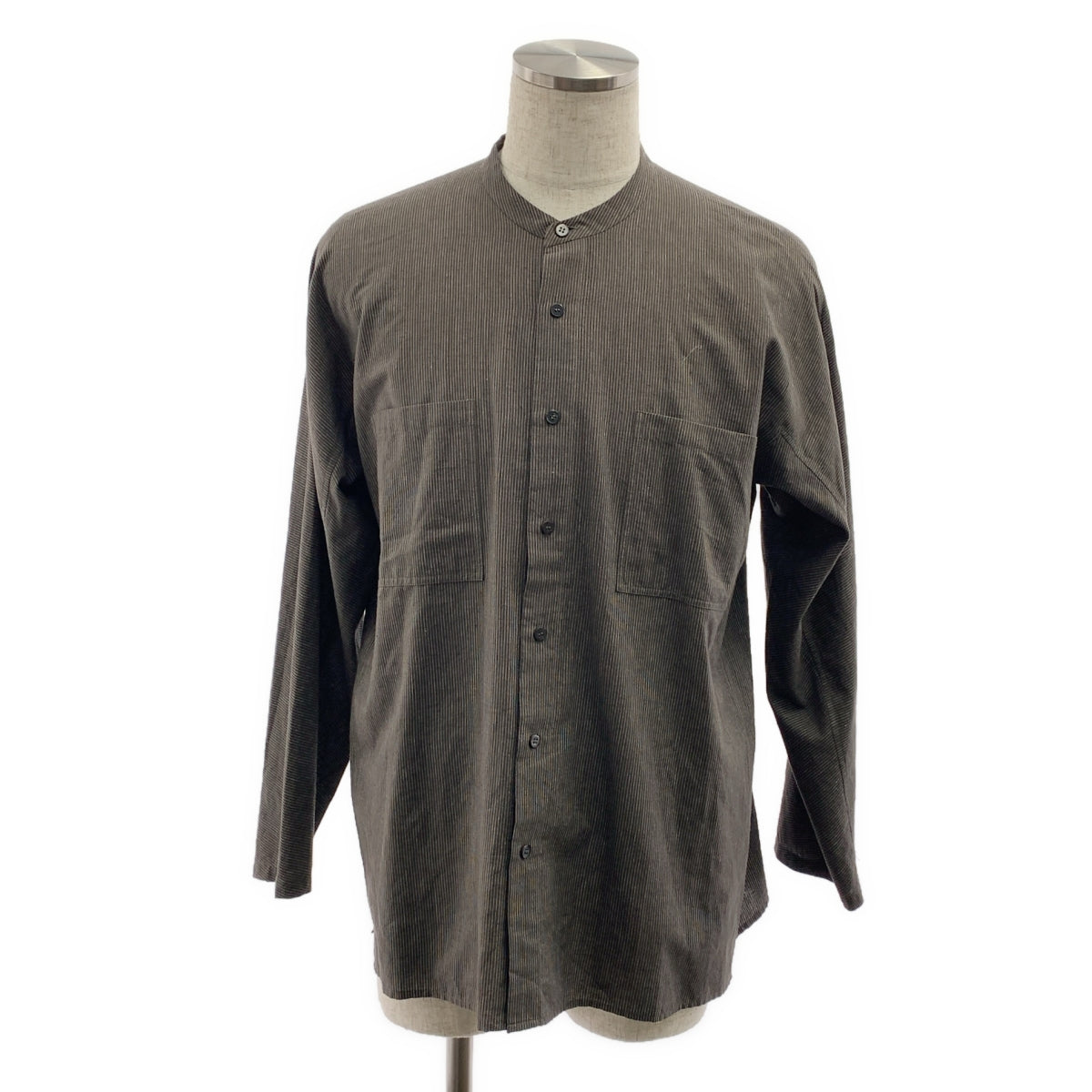 Babaghuri Jurgen Lehl / ババグーリヨーガンレール | ストライプ オーバーシルエット バンドカラー シャツ | M | メンズ