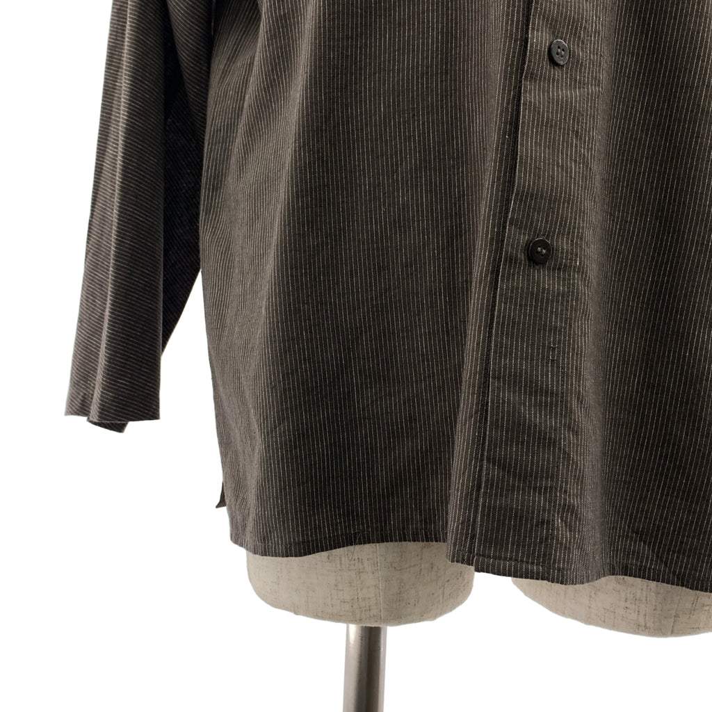 Babaghuri Jurgen Lehl / ババグーリヨーガンレール | ストライプ オーバーシルエット バンドカラー シャツ | M | メンズ