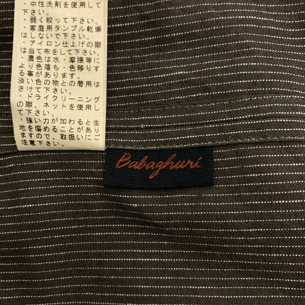 Babaghuri Jurgen Lehl / ババグーリヨーガンレール | ストライプ オーバーシルエット バンドカラー シャツ | M | メンズ