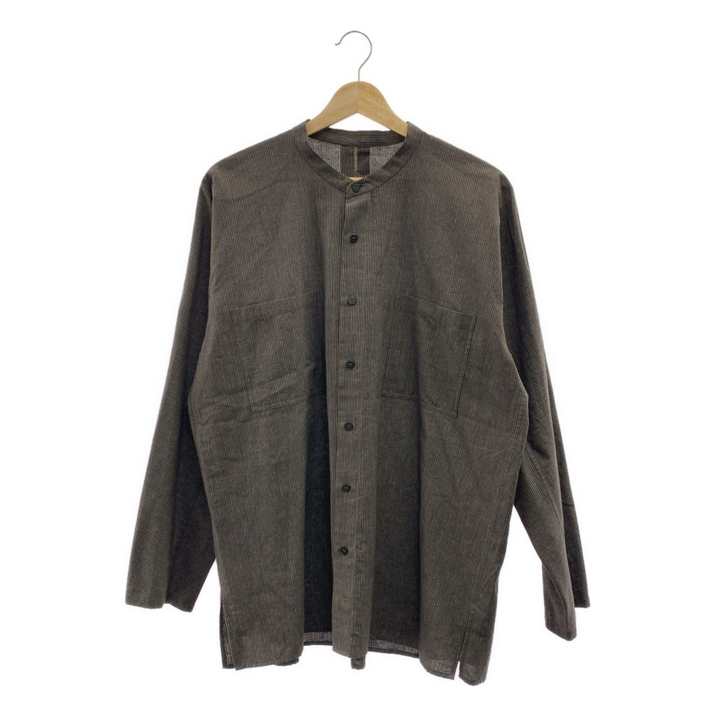 Babaghuri Jurgen Lehl / ババグーリヨーガンレール | ストライプ オーバーシルエット バンドカラー シャツ | M | メンズ