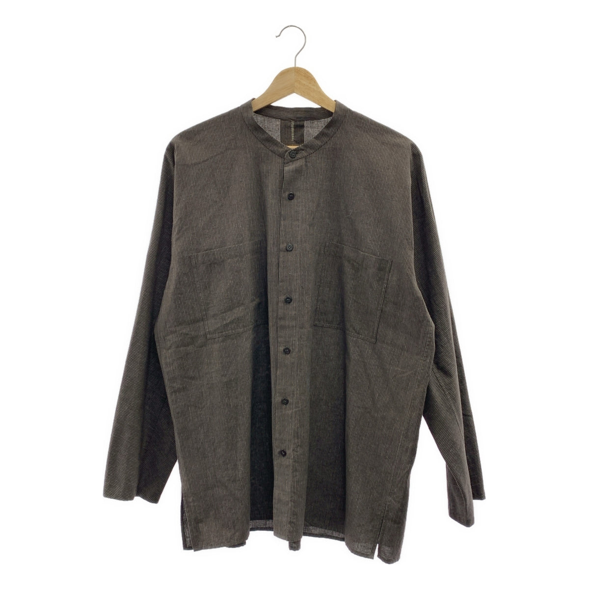 Babaghuri Jurgen Lehl / ババグーリヨーガンレール | ストライプ オーバーシルエット バンドカラー シャツ | M | メンズ