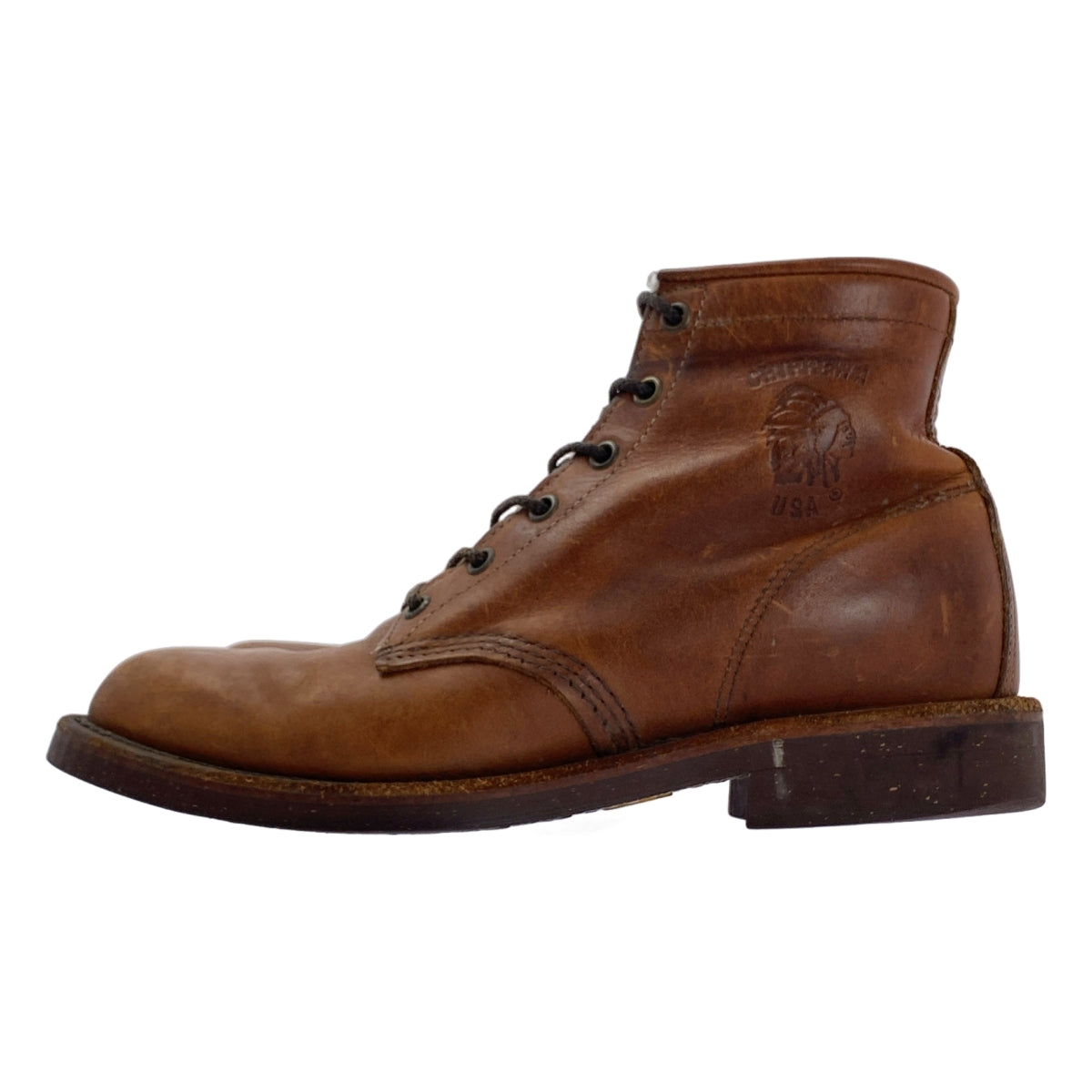 CHIPPEWA / チペワ | プレーントゥ レースアップ レザー ブーツ | ブラウン | メンズ