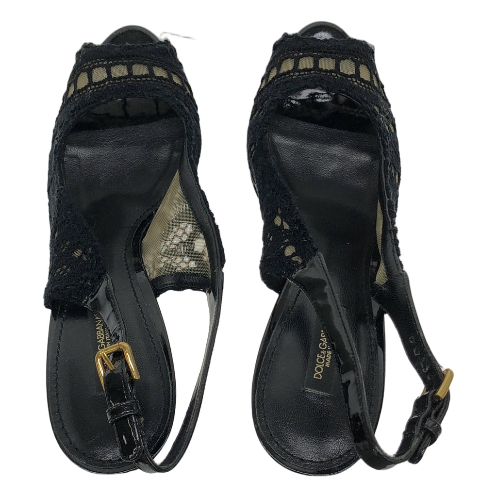 DOLCE＆GABBANA / ドルチェ＆ガッバーナドルガバ | レース厚底サンダル | 38 | ブラック | レディース