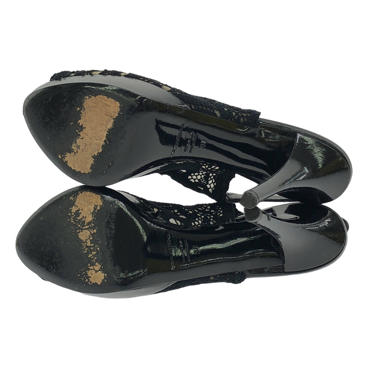 DOLCE &amp; GABBANA / Dolce &amp; Gabbana Dolgaba | 蕾絲厚底涼鞋 | 38 | 黑色 | 女款