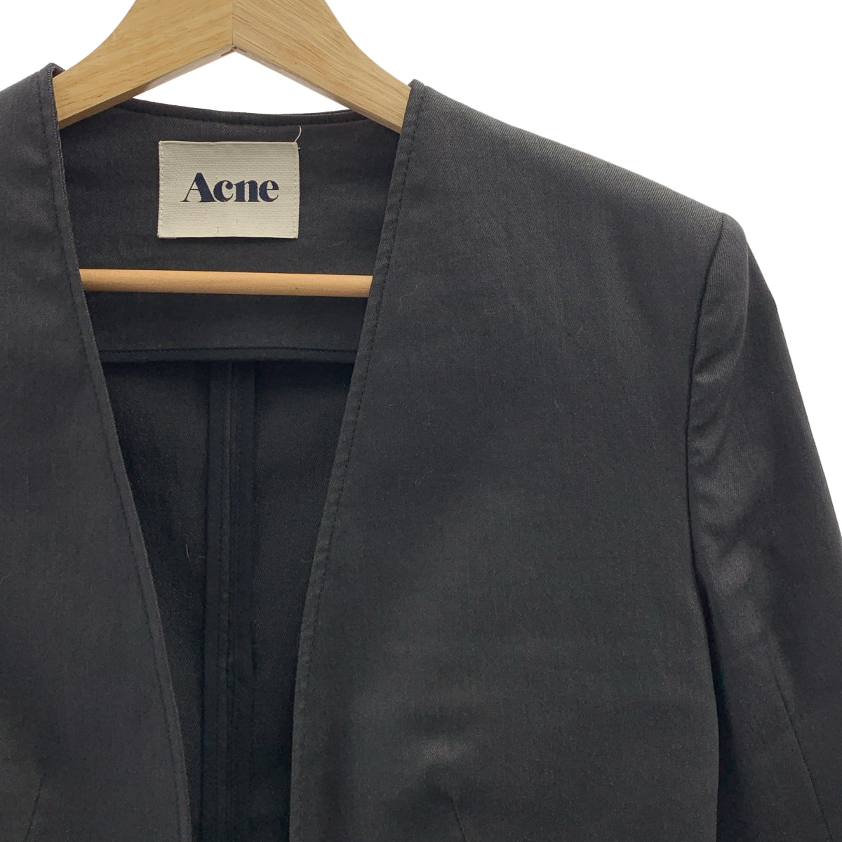 Acne / アクネ | ノーカラー ジャケット | 36 | ブラック | レディース