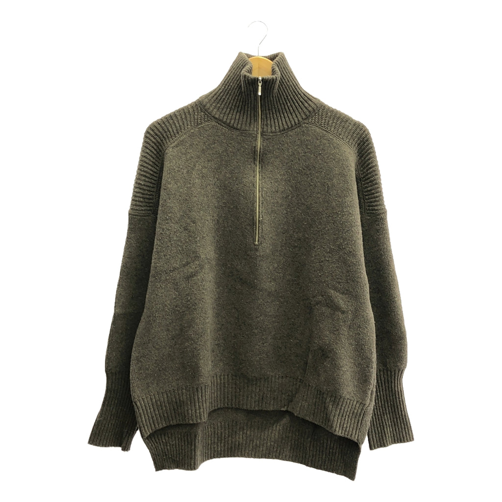 SLOBE IENA / スローブイエナ | ITALIAN MILITARY ZIP イタリアンミリタリー ジップ ニット | F | ブラウン | レディース