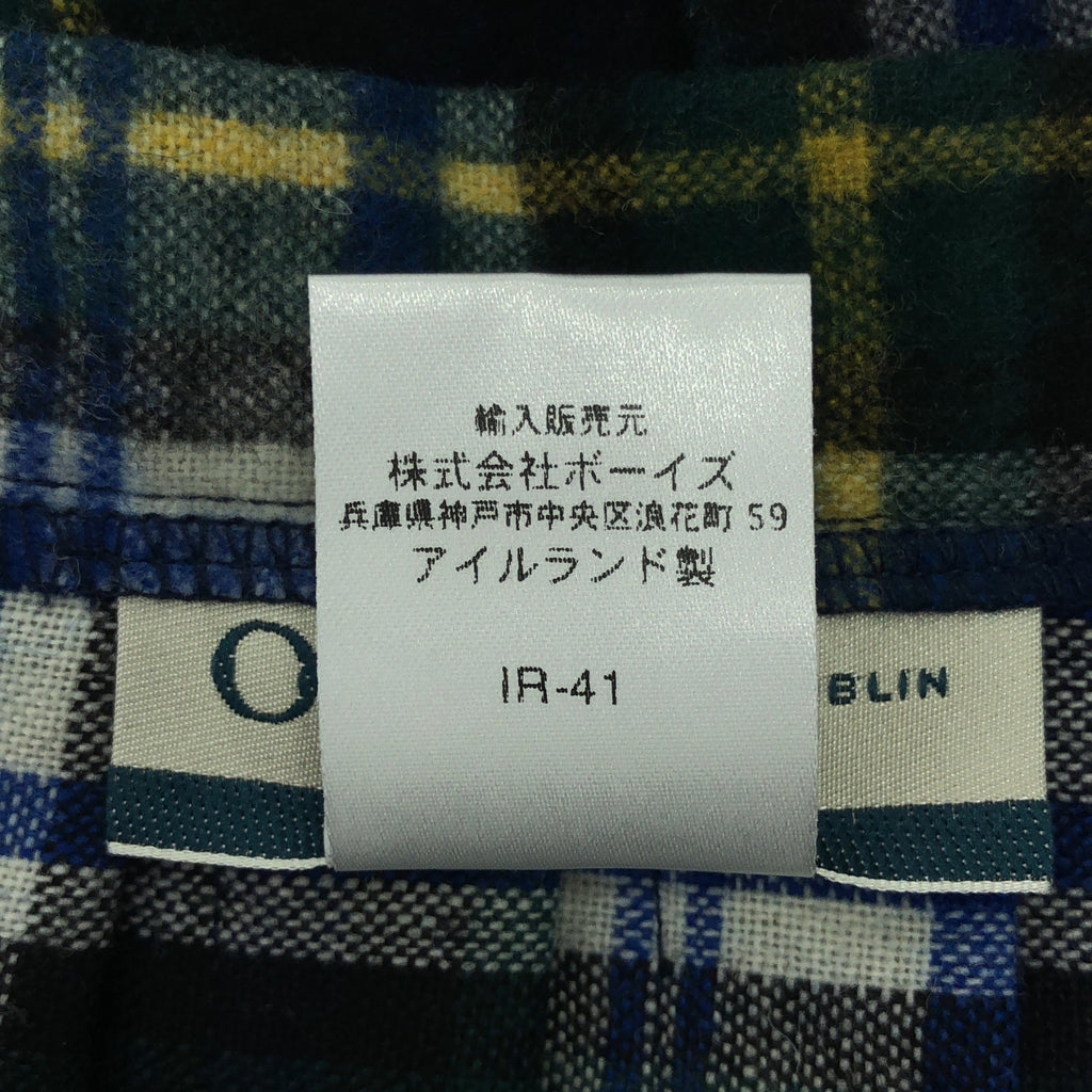 O'NEIL OF DUBLIN | 羊毛格紋褶皺裹身裙 | US8 | 綠/藍/白 | 女款