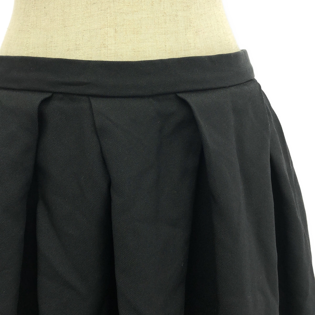 COMME des GARCONS / 컴데 갤슨 | 2015AW | 폴리 융합 턱 와이드 스커트 | S | 블랙 | 여성
