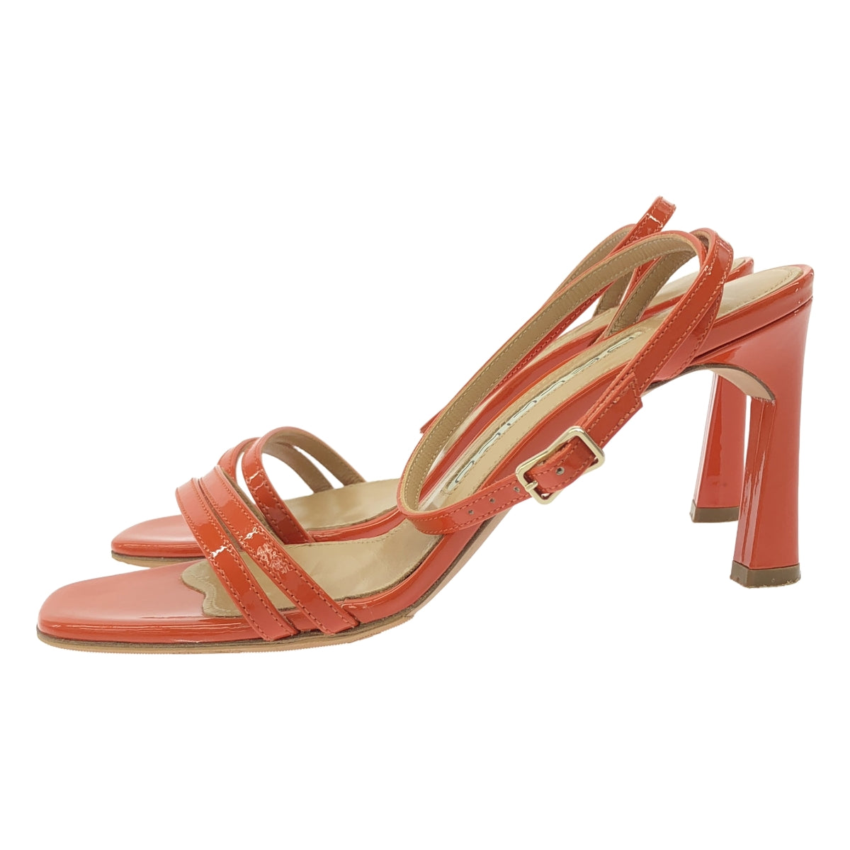 PELLICO | 漆皮繫帶高跟涼鞋 | 35碼 | 橘色 | 女款
