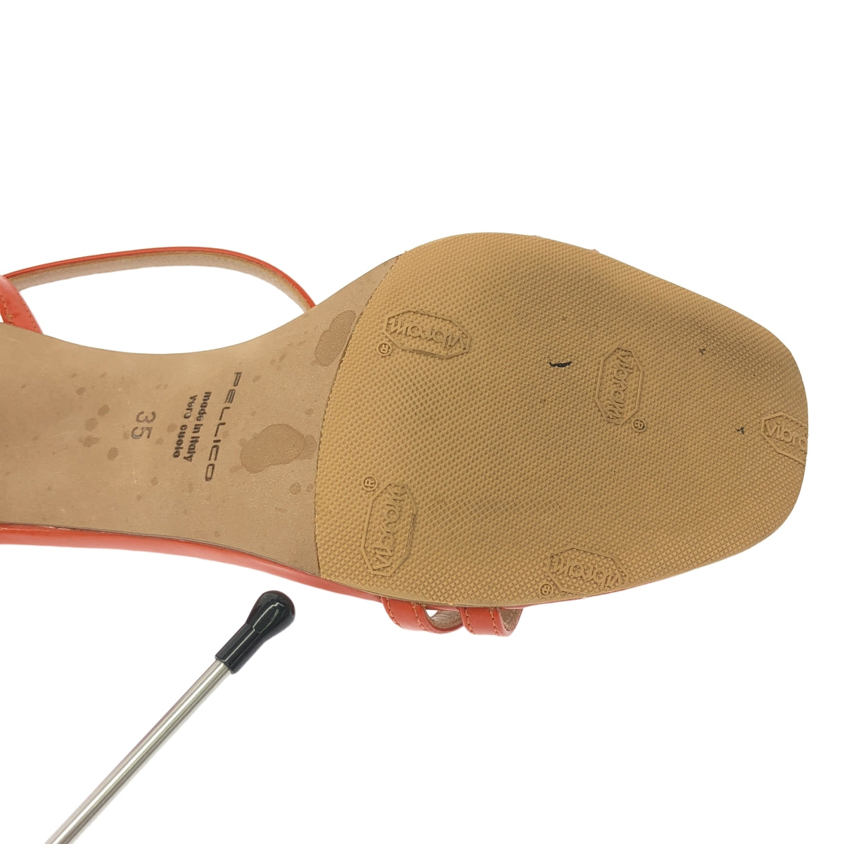 PELLICO / ペリーコ | パテントレザー ストラップ ヒール パンプス サンダル | 35 | オレンジ | レディース