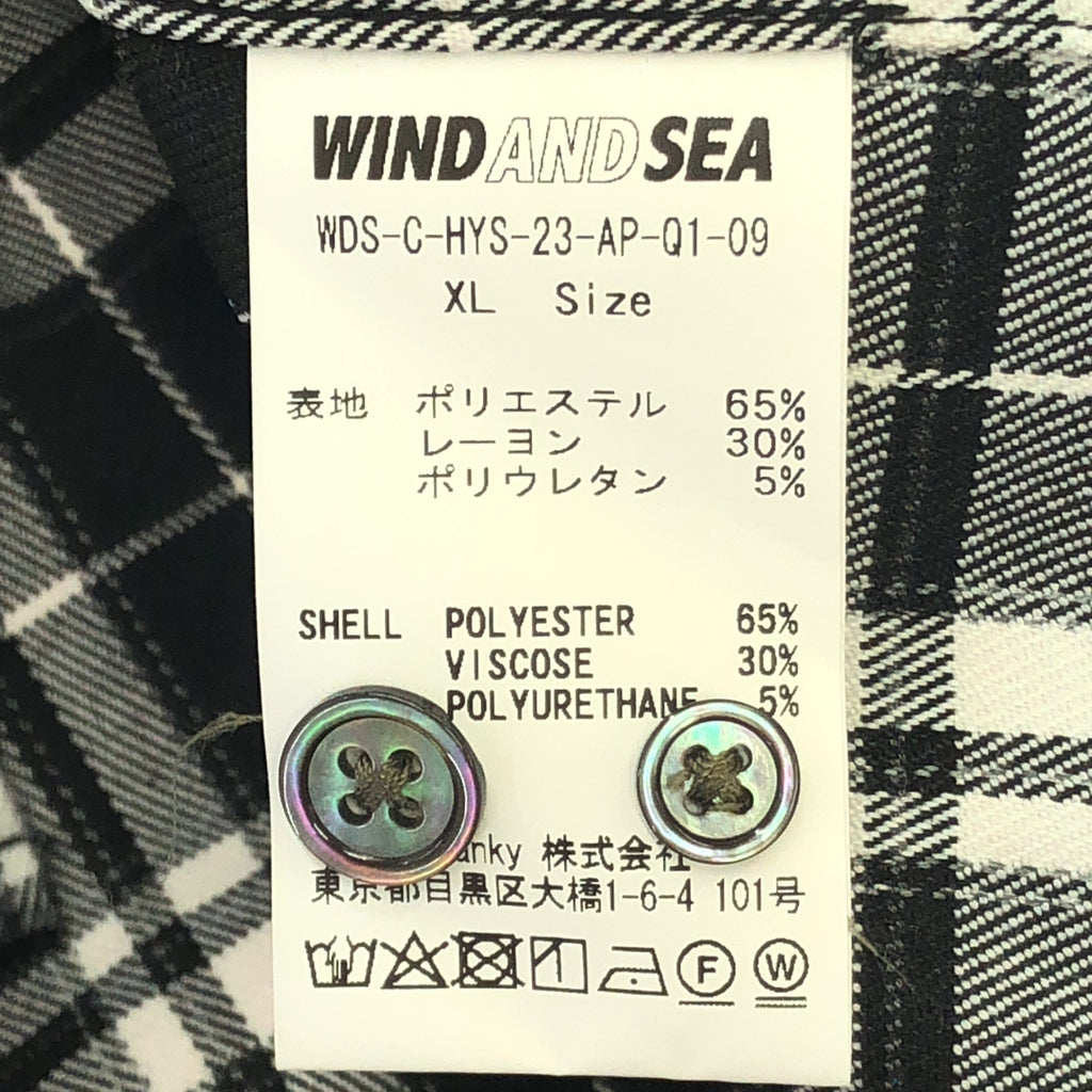 【美品】  WIND AND SEA / ウィンダンシ― | × HYSTERIC GLAMOUR / ヒステリックグラマー チェック ワッペン オーバーシャツ | XL | ブラック/ホワイト | メンズ