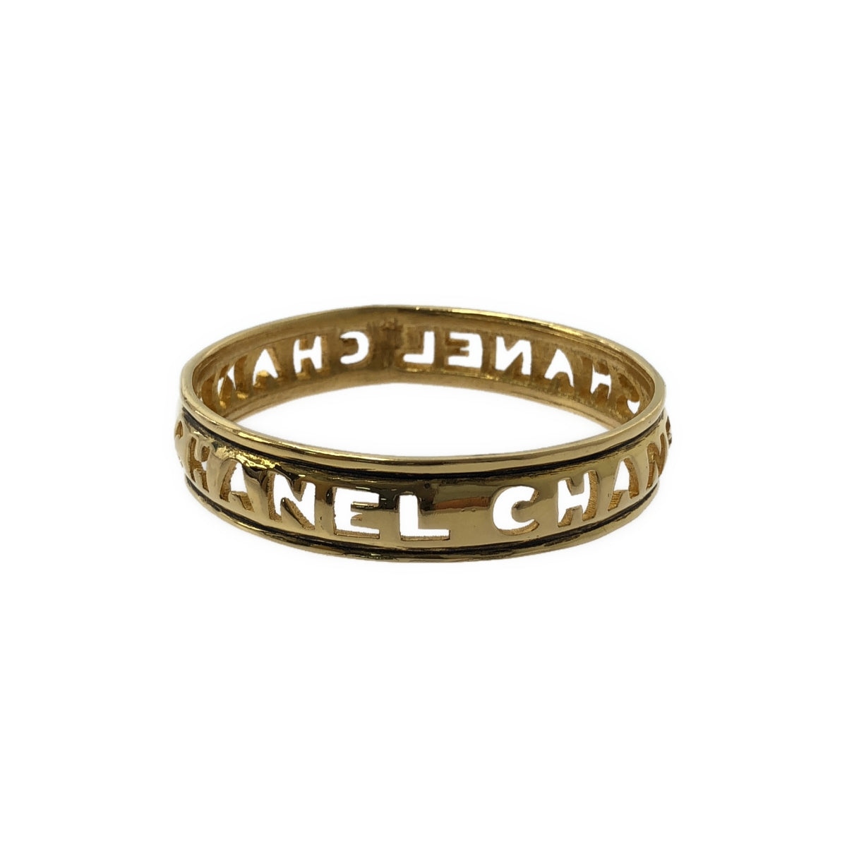 CHANEL / シャネル | ロゴ カットアウト バングル ブレスレット | ゴールド | レディース