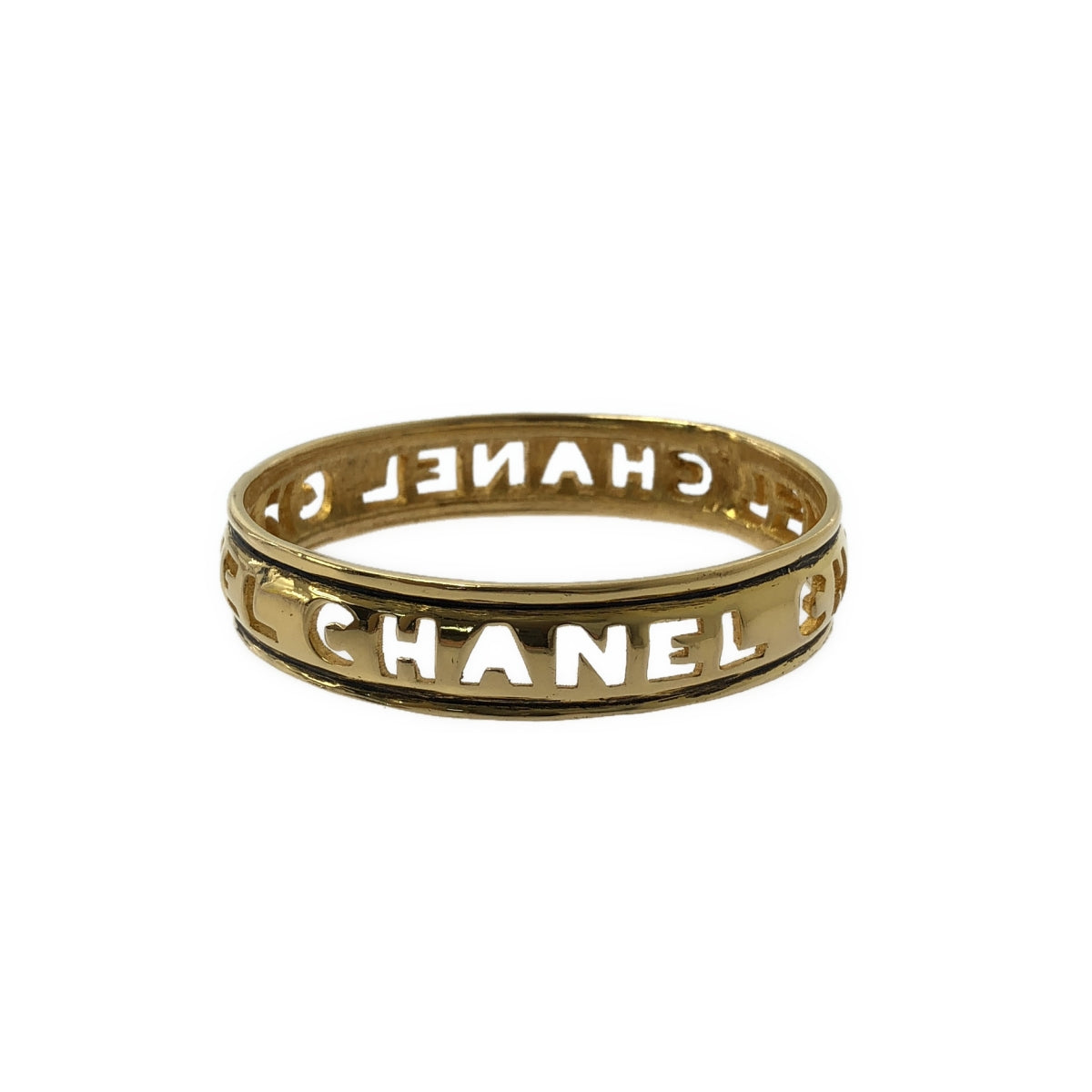 CHANEL / シャネル | ロゴ カットアウト バングル ブレスレット | ゴールド | レディース