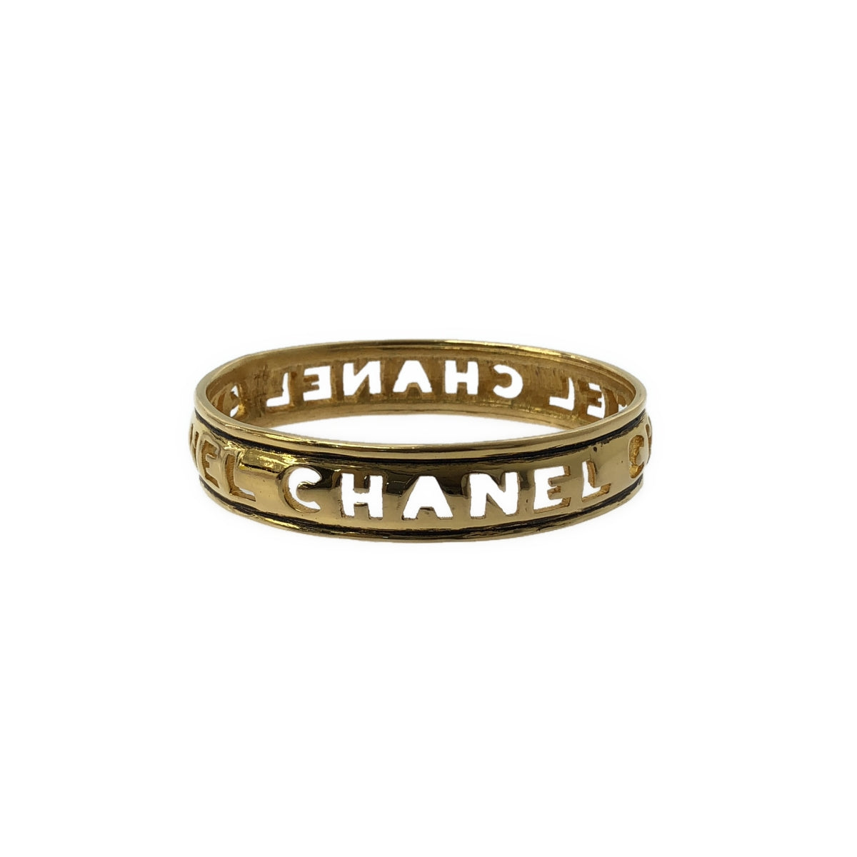 CHANEL / シャネル | ロゴ カットアウト バングル ブレスレット | ゴールド | レディース