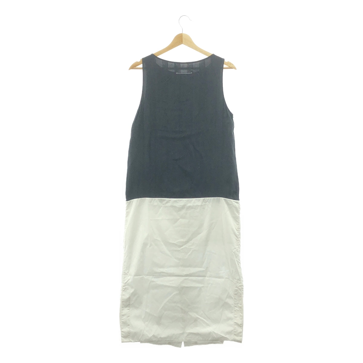 MM6 Maison Margiela / エムエムシックスメゾンマルジェラ | キュプラ コットン 2WAY ノースリーブ ワンピース ブラウス | 40 | ホワイト / ブラック | レディース