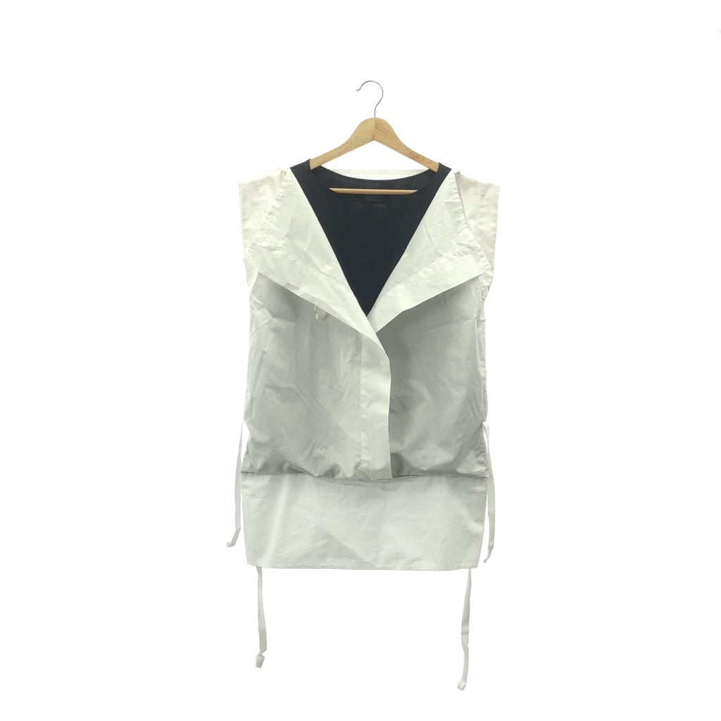 MM6 Maison Margiela / 엠엠 식스 메종 마르제라 | 큐프라 코튼 2WAY 민소매 원피스 블라우스 | 40 | 화이트 / 블랙 | 여성