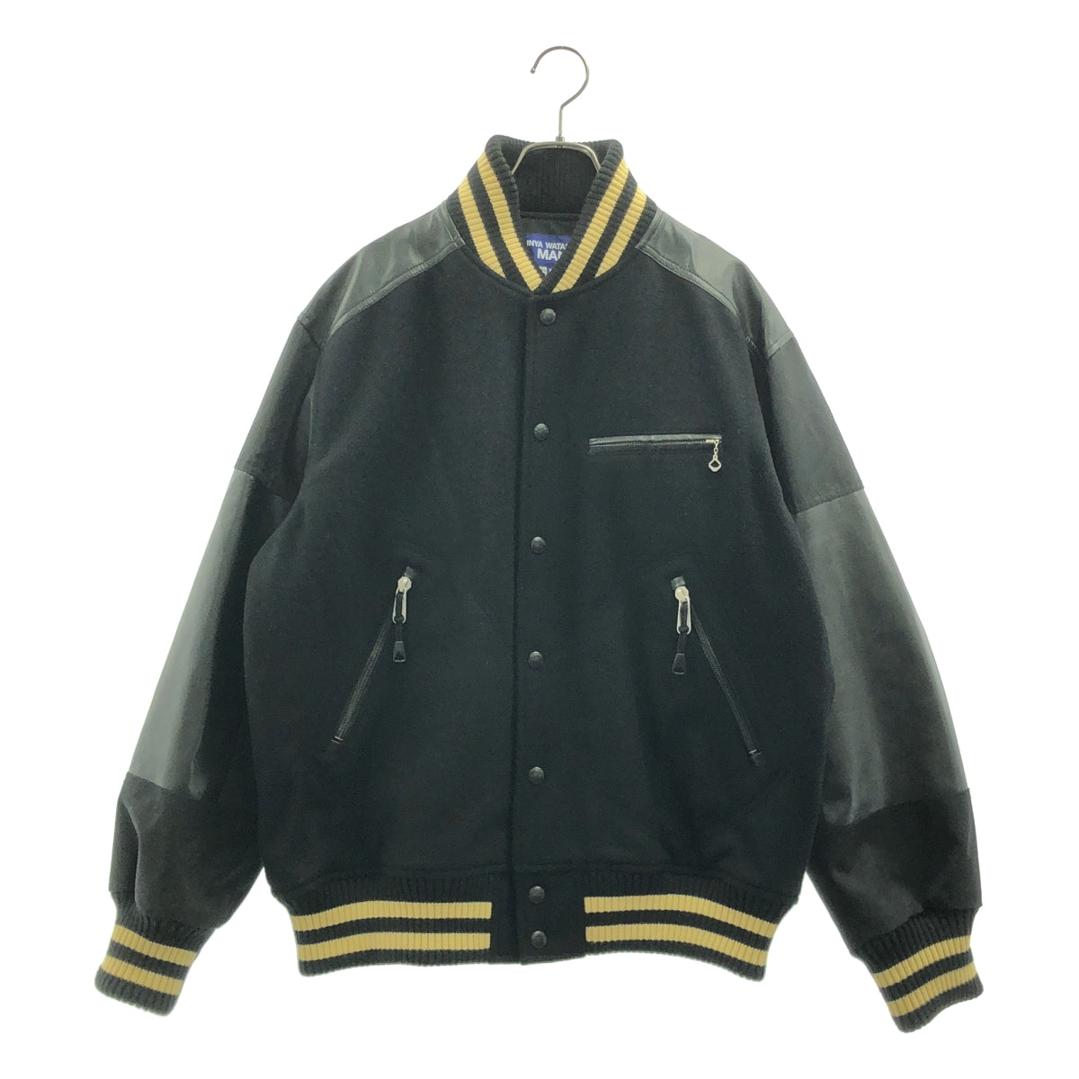 JUNYAWATANABE COMME des GARÇONS MAN | 2023 秋冬系列 | 羊毛、尼龍、梅爾頓呢、牛津布和人造皮革拼接運動夾克 | M碼 | 男士