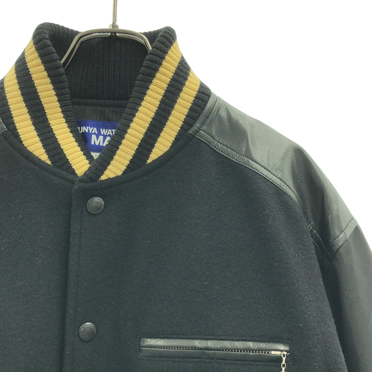 JUNYAWATANABE COMME des GARÇONS MAN | 2023 秋冬系列 | 羊毛、尼龍、梅爾頓呢、牛津布和人造皮革拼接運動夾克 | M碼 | 男士