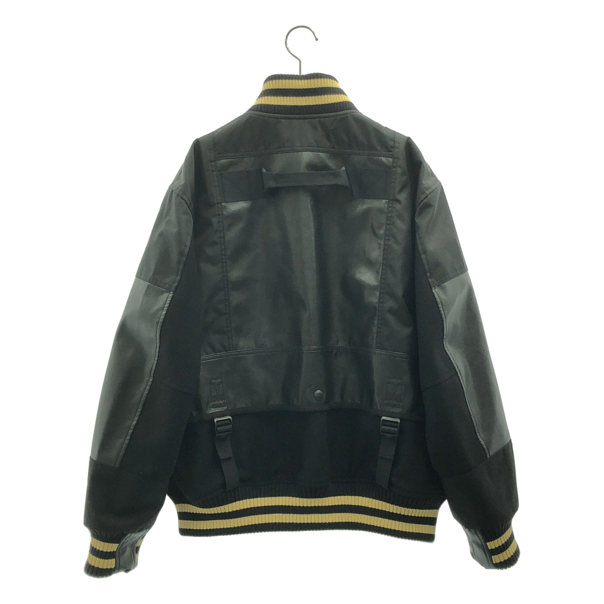 JUNYAWATANABE COMME des GARÇONS MAN | 2023 秋冬系列 | 羊毛、尼龍、梅爾頓呢、牛津布和人造皮革拼接運動夾克 | M碼 | 男士