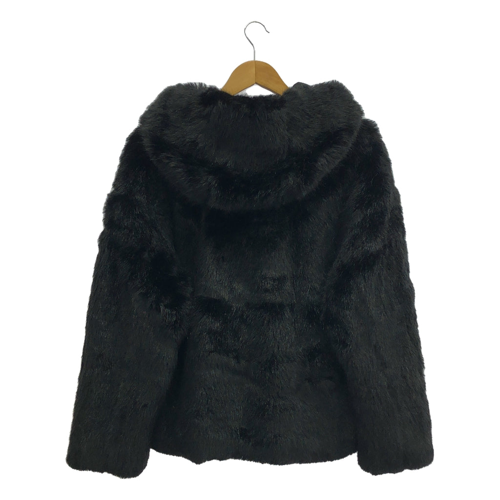 【美品】  JAKKE / ジャッキー | フェイクファー フーデッド ショートコート | UK8 | ブラック | レディース