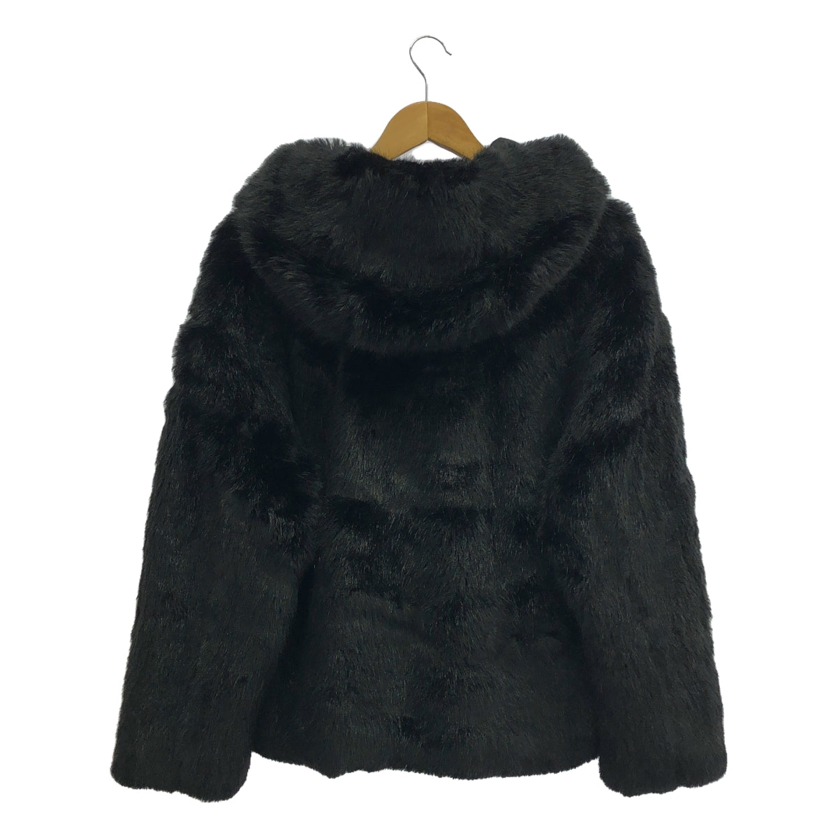 【美品】  JAKKE / ジャッキー | フェイクファー フーデッド ショートコート | UK8 | ブラック | レディース
