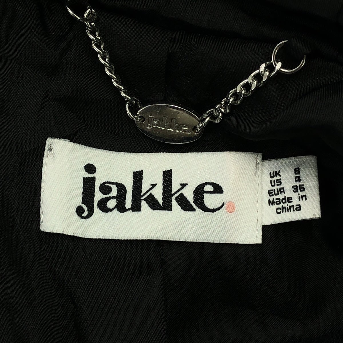 【美品】  JAKKE / ジャッキー | フェイクファー フーデッド ショートコート | UK8 | ブラック | レディース