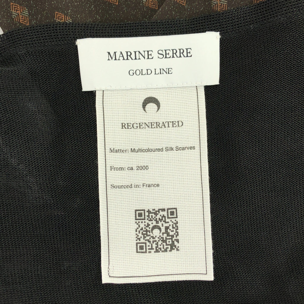 MARINE SERRE / マリーンセル | 異素材切替 ロング ラップ パッチワーク ワンピース | 36 | レディース