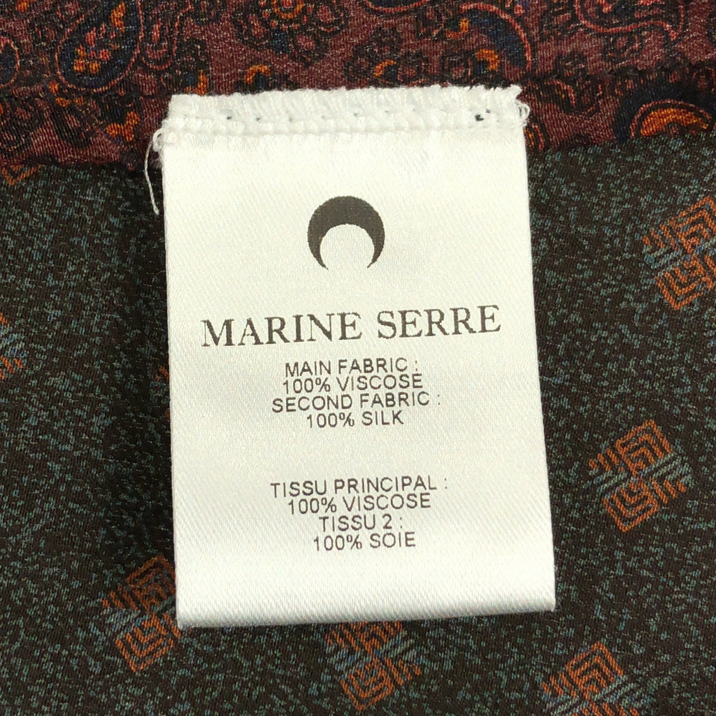 MARINE SERRE / マリーンセル | 異素材切替 ロング ラップ パッチワーク ワンピース | 36 | レディース