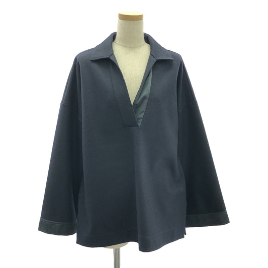 【美品】  JIL SANDER / ジルサンダー | ウールスキッパー プルオーバー | 32 | ネイビー/ブラック | レディース